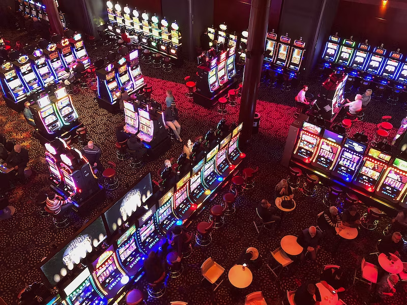 A casino with slot machines